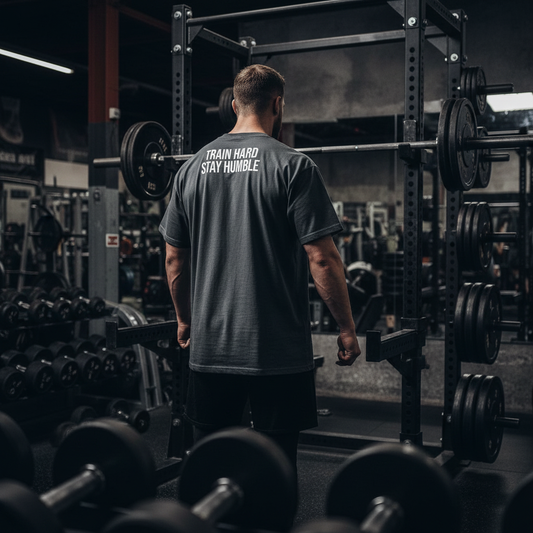 Train Hard Stay Humble Gym Back View