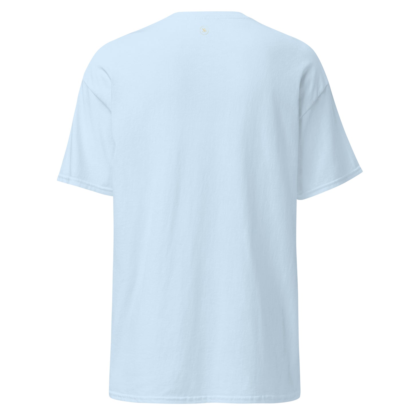 Elegantes Weihnachts T-Shirt in Light Blue - Kalligrafie Tannenbaum Rückansicht