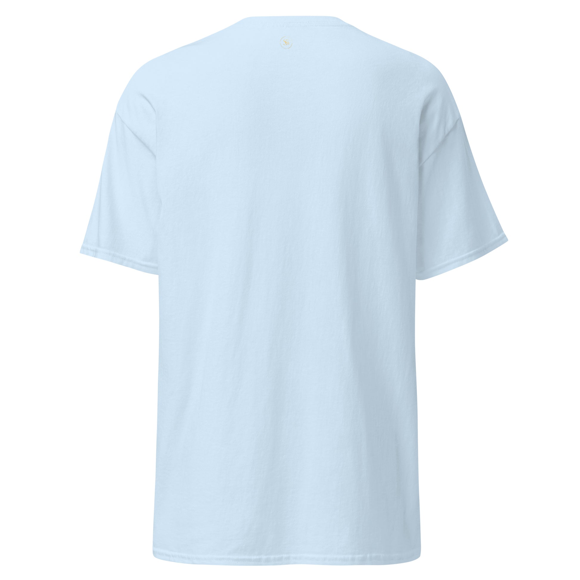 Elegantes Weihnachts T-Shirt in Light Blue - Kalligrafie Tannenbaum Rückansicht