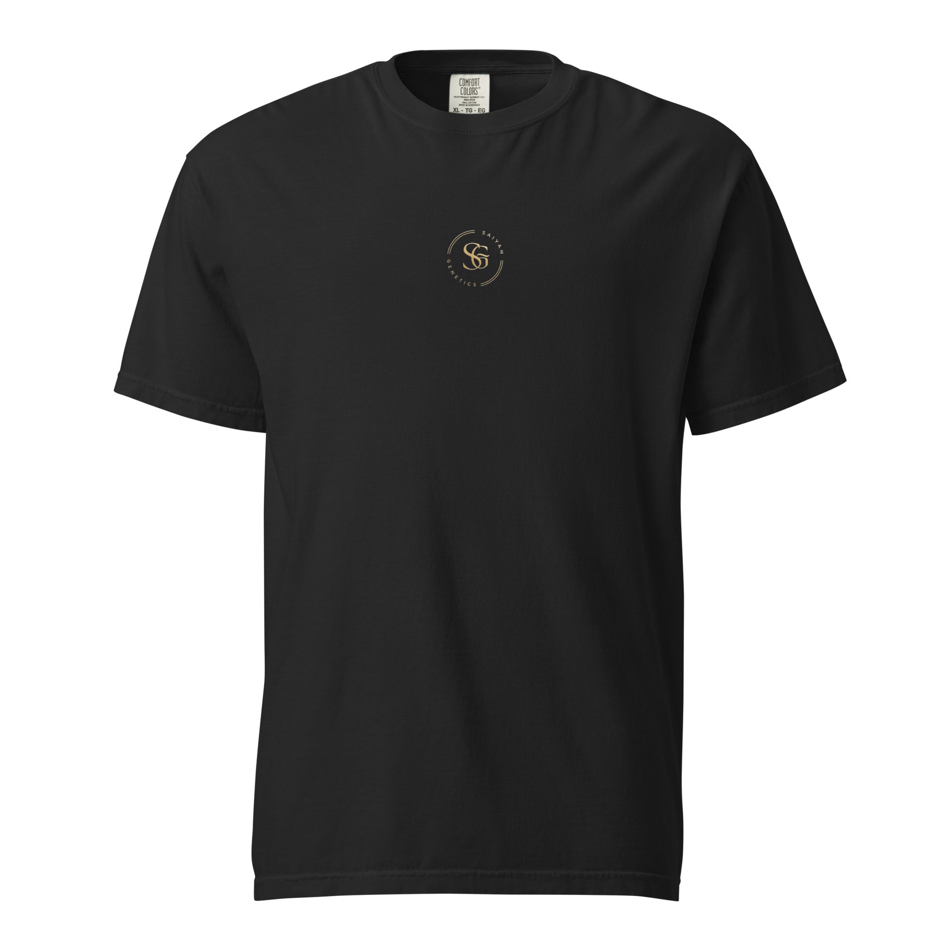 Saiyan Genetics Signature T-Shirt Schwarz Heavyweight - Frontansicht