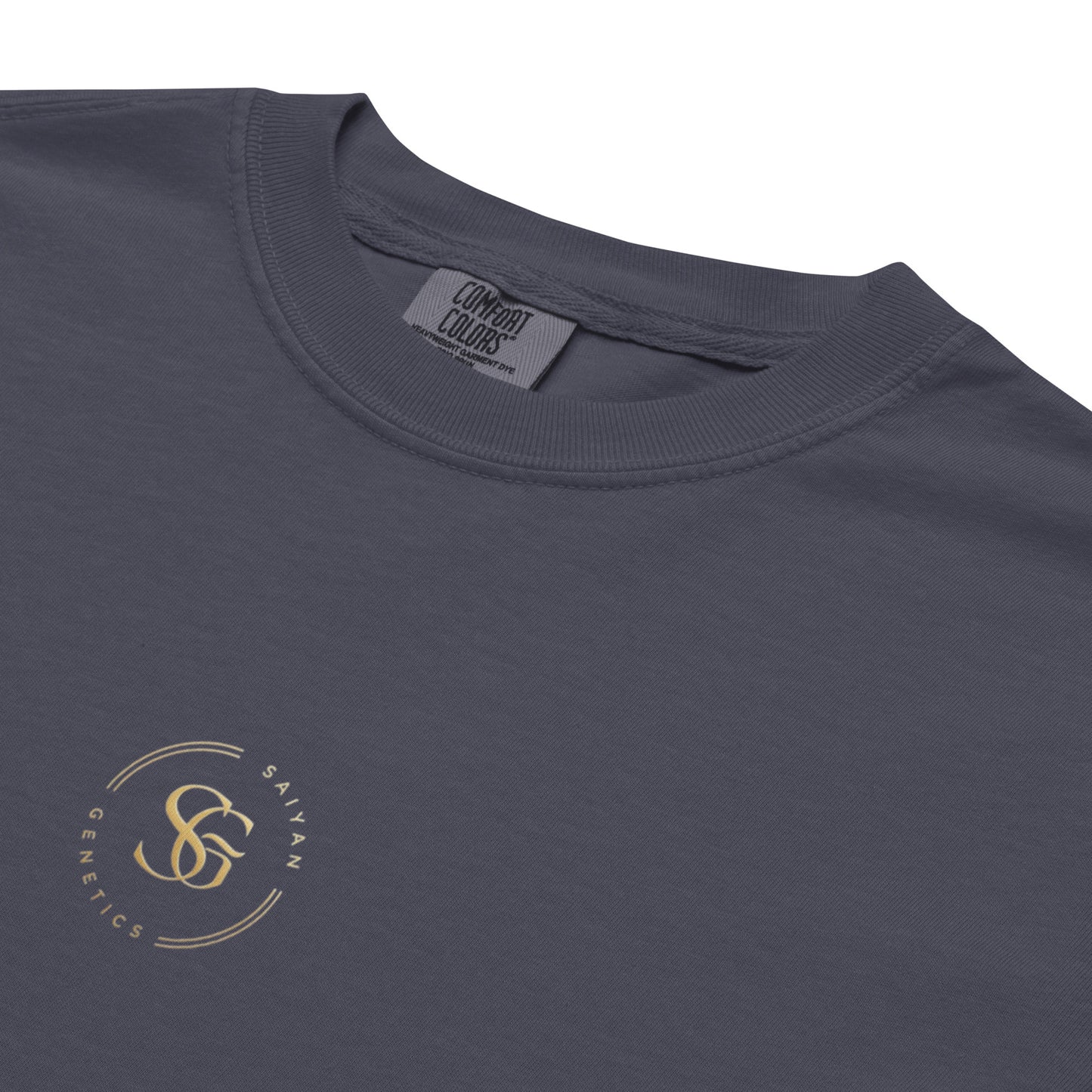 Heavyweight T-Shirt Navy - Materialansicht Details - Saiyan Genetics