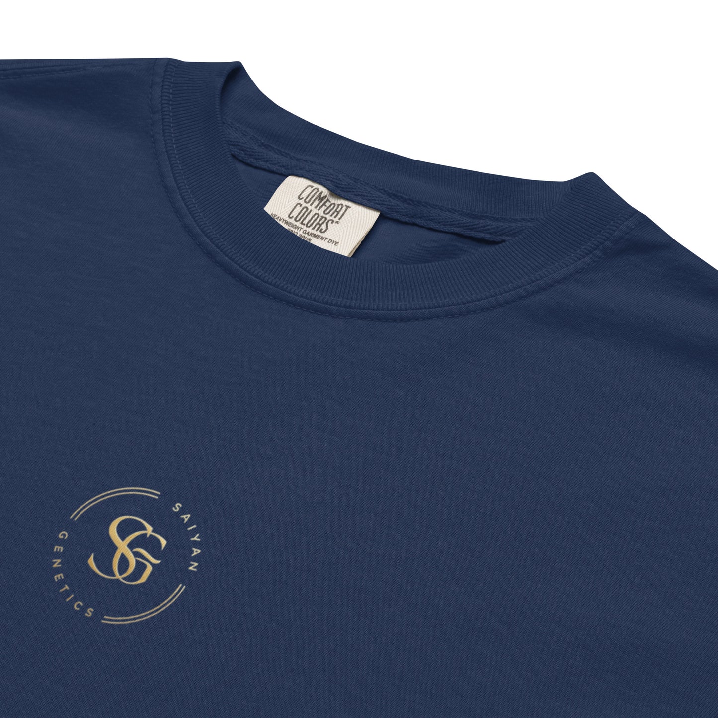 Heavyweight T-Shirt True Navy - Materialdetails Nahaufnahme - Saiyan Genetics