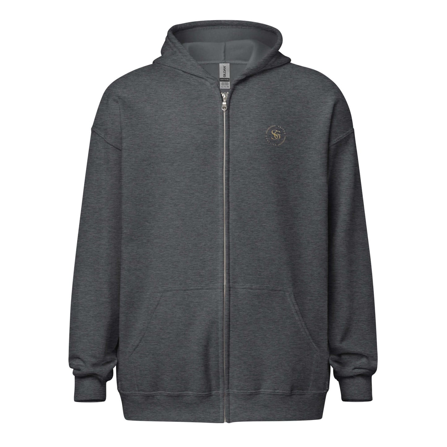 Zip Hoodie Herren Dark Heather - Vorderansicht Premium - Saiyan Genetics