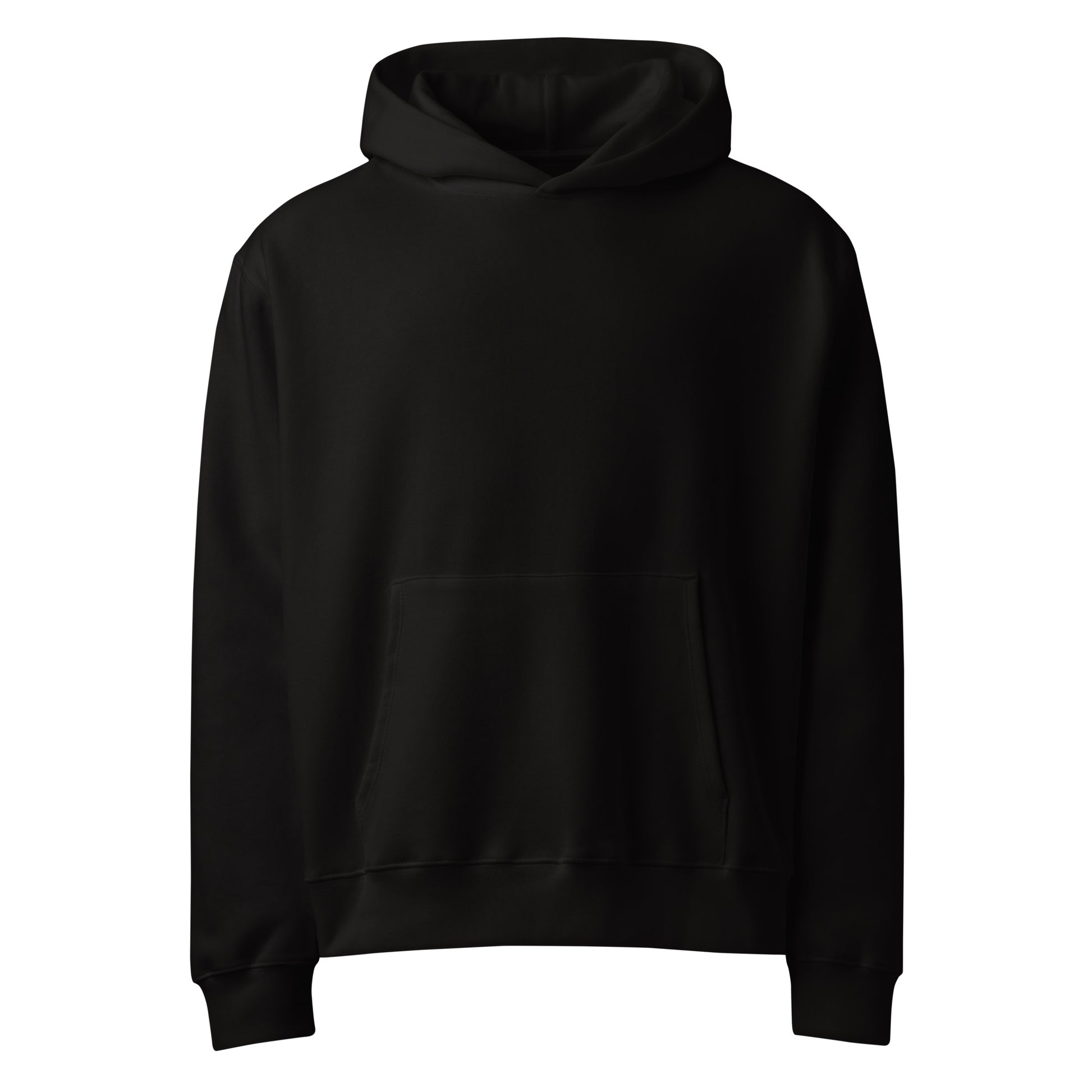 Premium Oversized Hoodie Schwarz Heavyweight - Frontansicht - Saiyan Genetics Signature