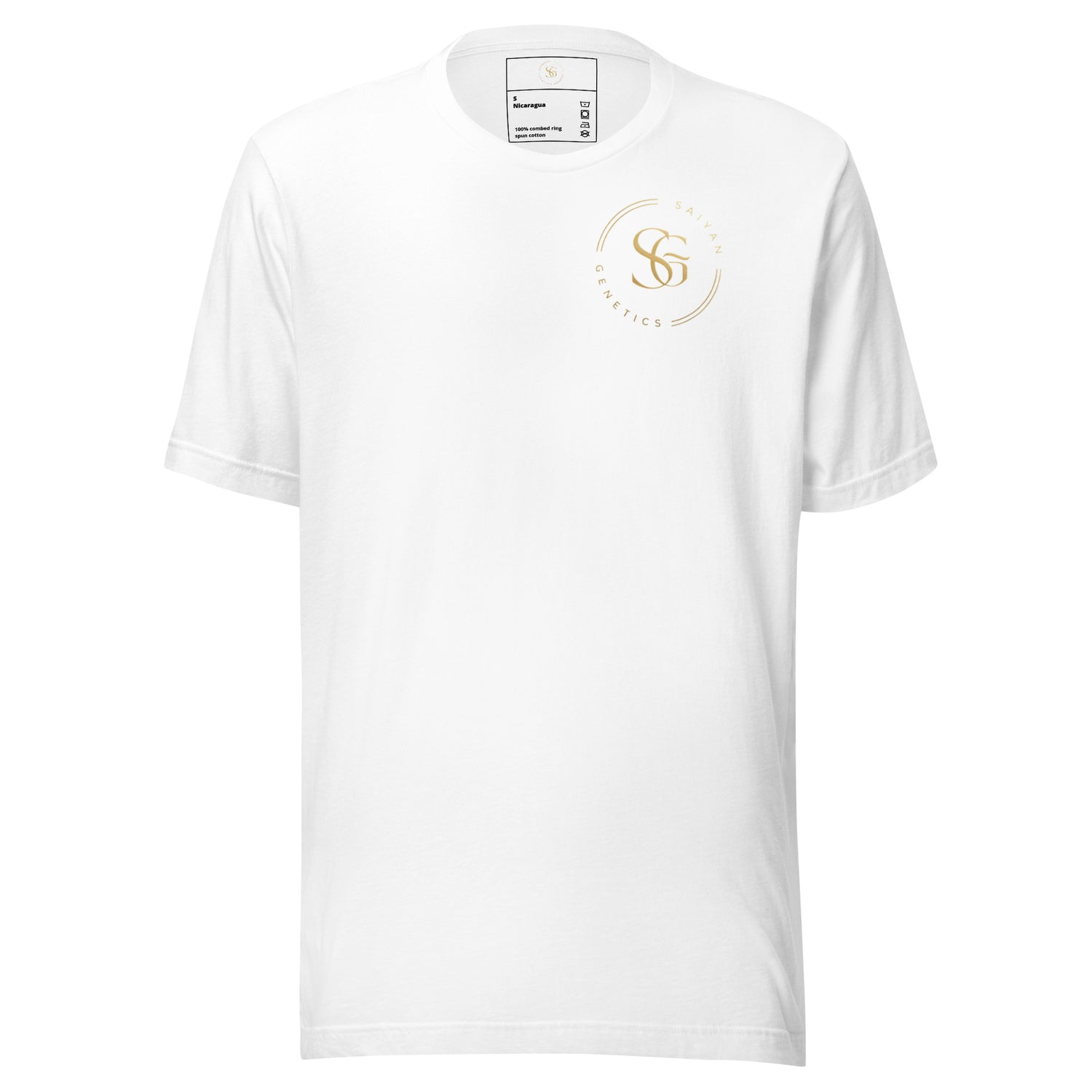  "Saiyan Genetics Signature Unisex T-Shirt - Lifestyle Ansicht Unisex Passform - Saiyan Genetics"